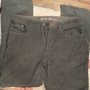 Eddie Bauer Moss Green Corduroy Trousers